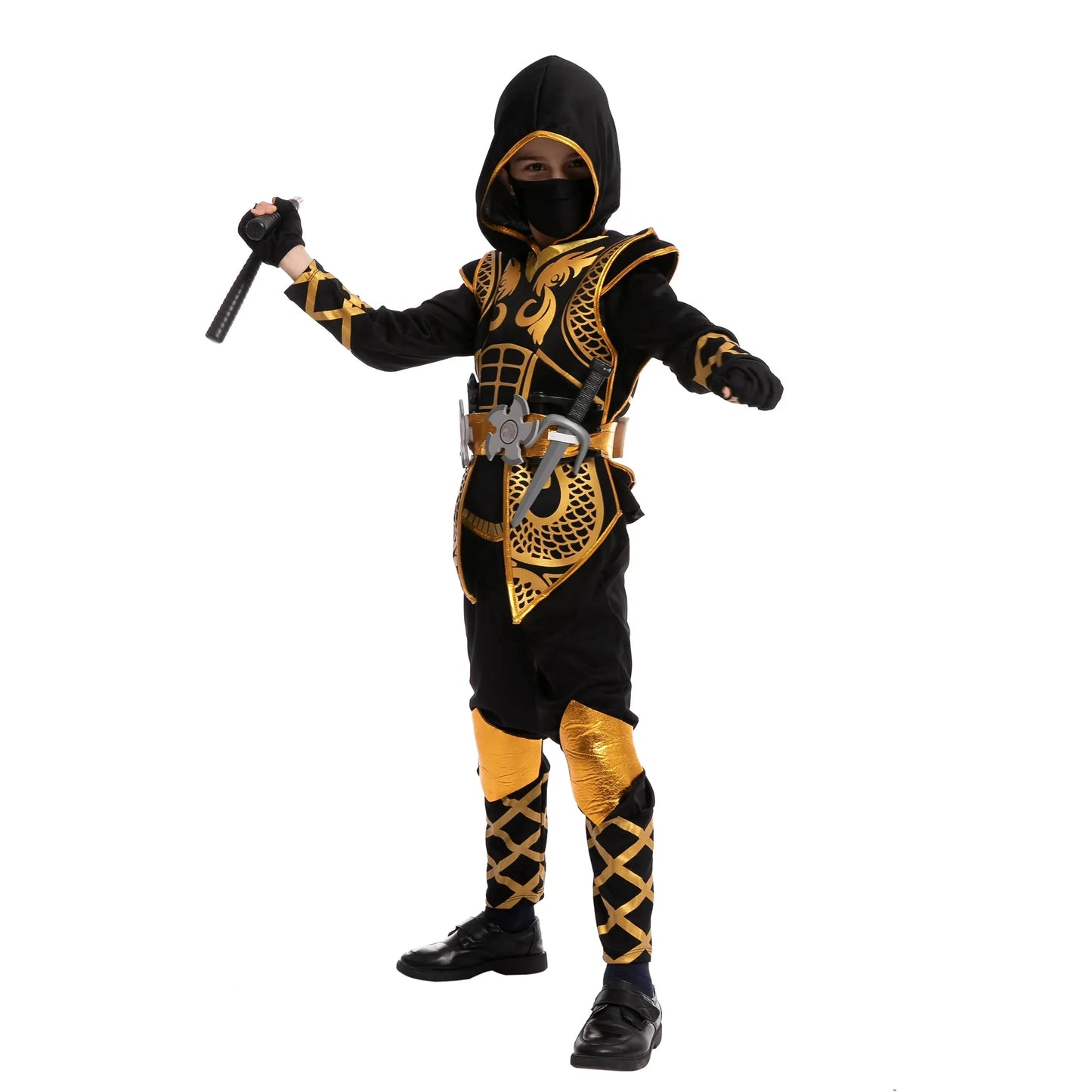 Syncfun Golden Ninja Costume for Kids Boys Halloween Dress Up Age Up to 12 Years