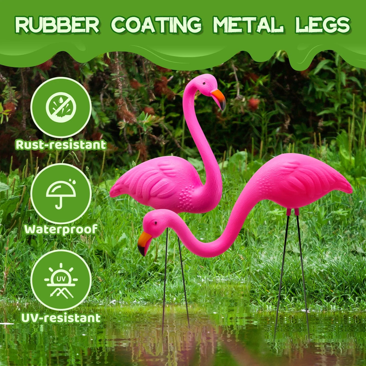 Syncfun 6 Pcs Pink Flamingo, Small Yard Flamingo Decor , Perfect Garden Statues