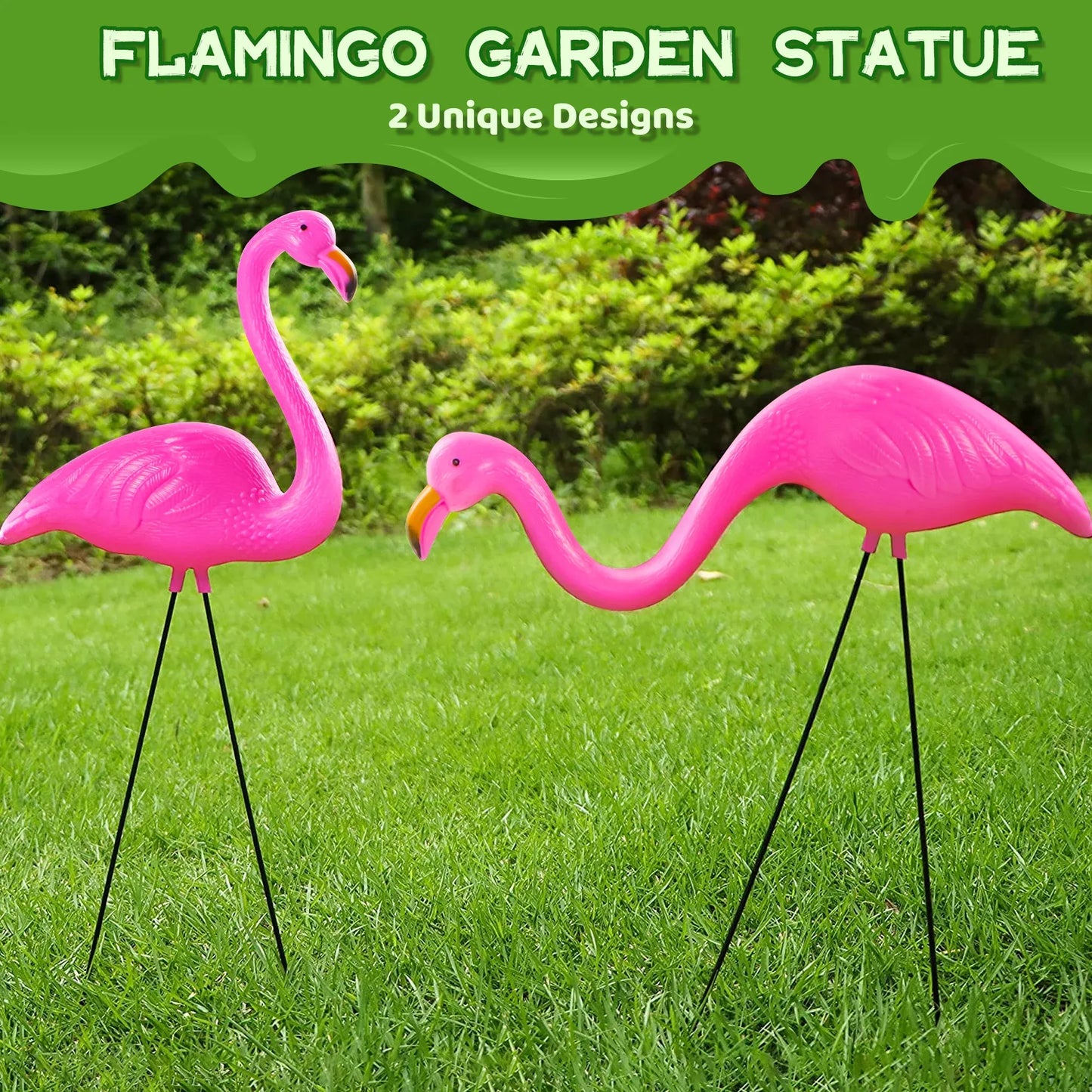 Syncfun 6 Pcs Pink Flamingo, Small Yard Flamingo Decor , Perfect Garden Statues