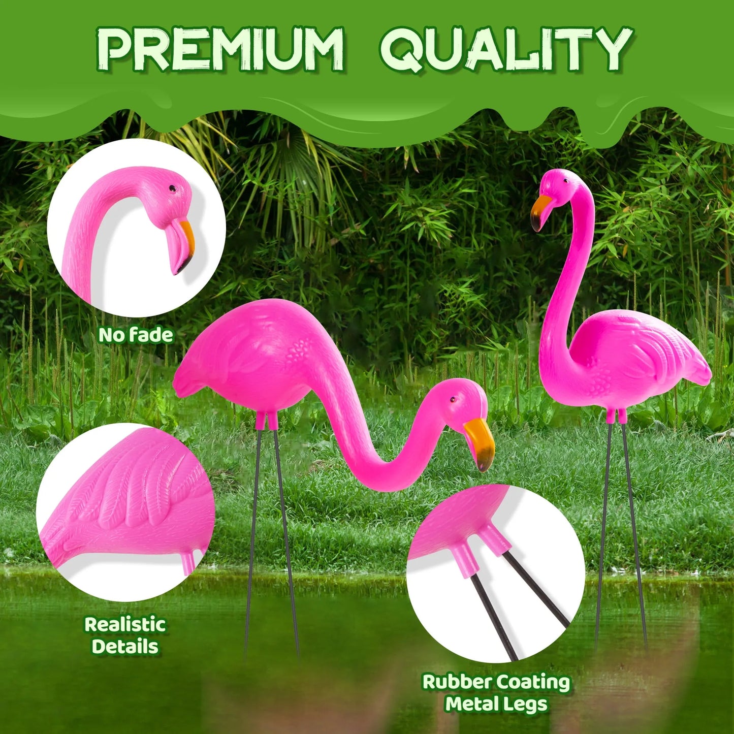 Syncfun 6 Pcs Pink Flamingo, Small Yard Flamingo Decor , Perfect Garden Statues