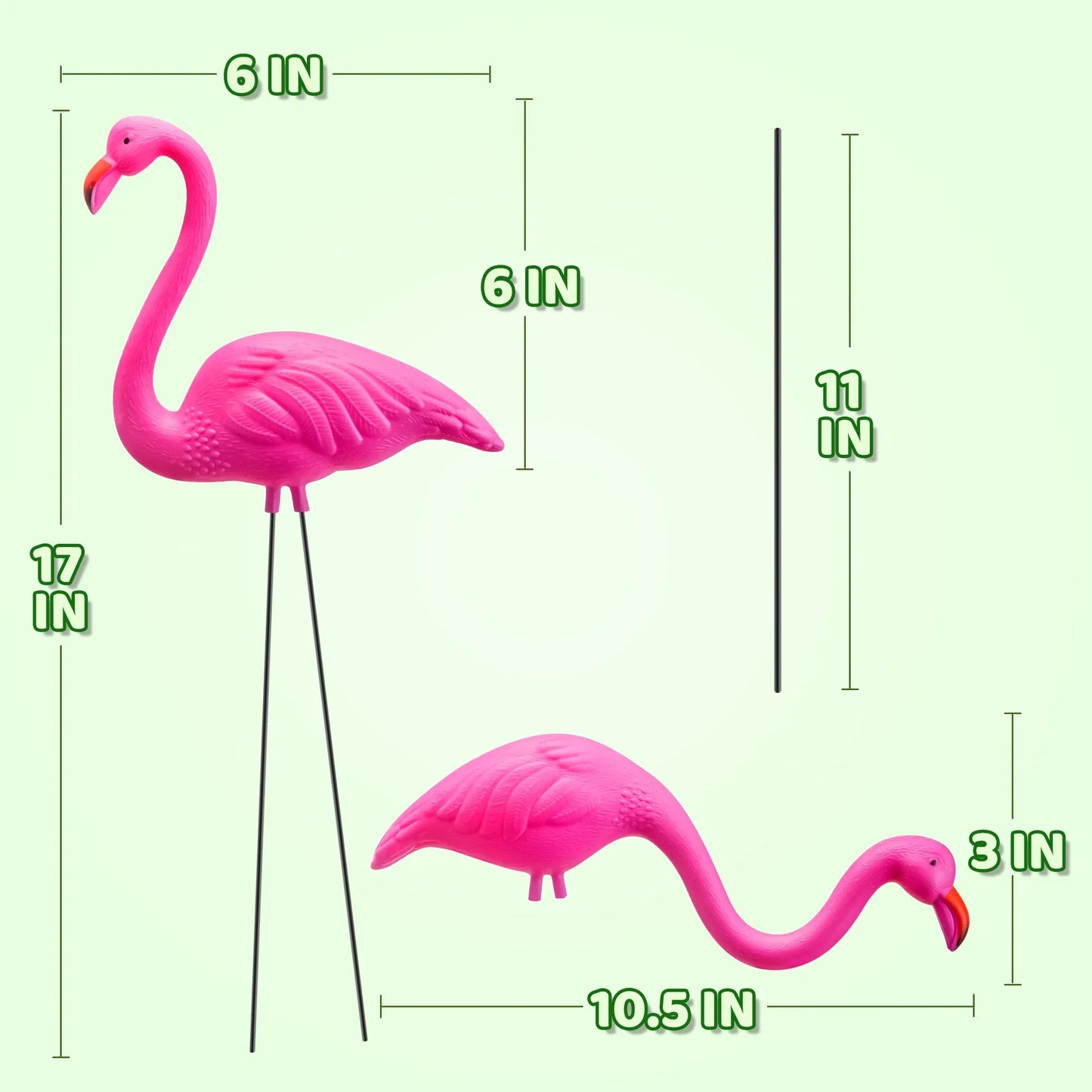 Syncfun 6 Pcs Pink Flamingo, Small Yard Flamingo Decor , Perfect Garden Statues