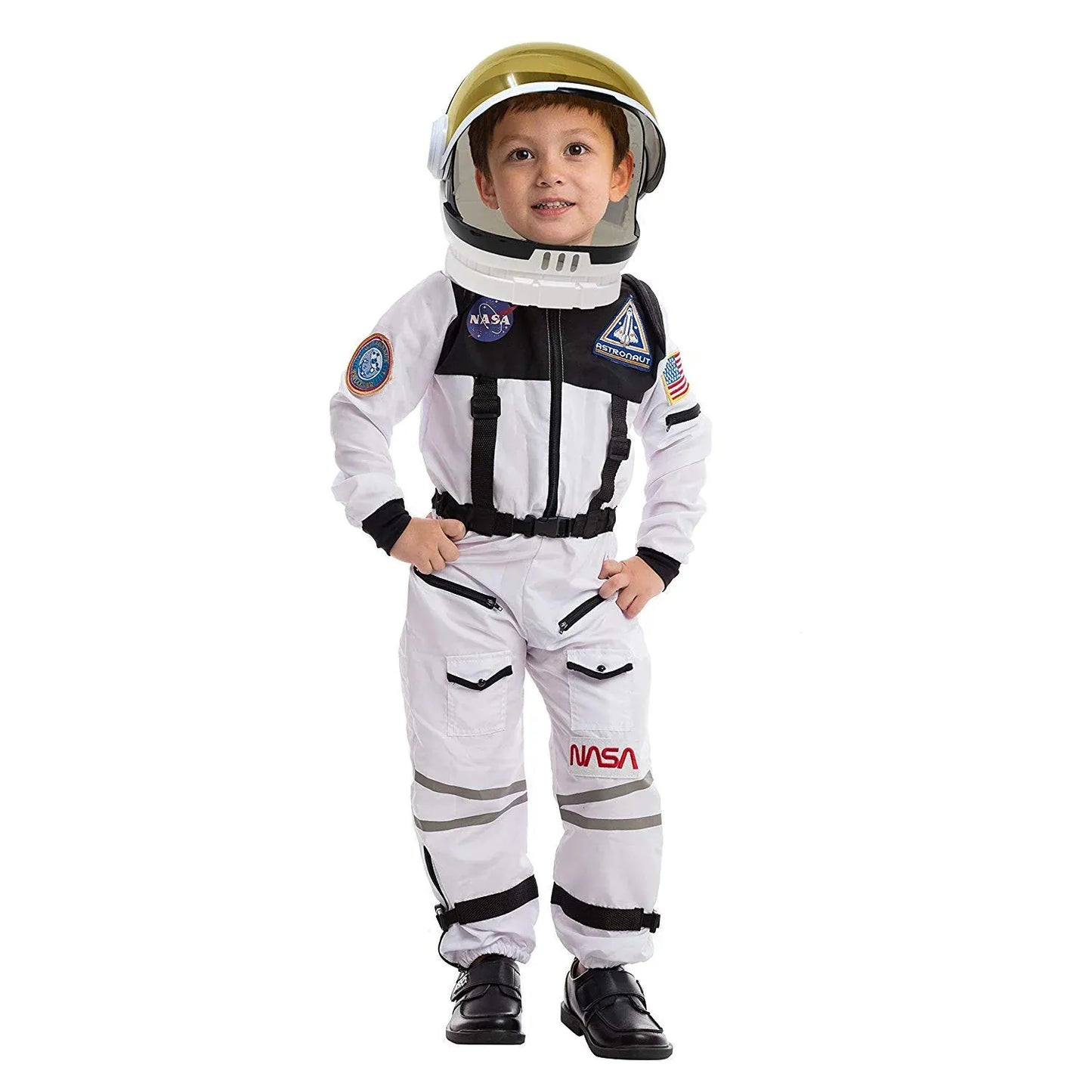 Syncfun Astronaut Costume with Helmet for Kids Toddler Boys Halloween Dress Up Party and Roly Play Cosplay 3-14 Years
