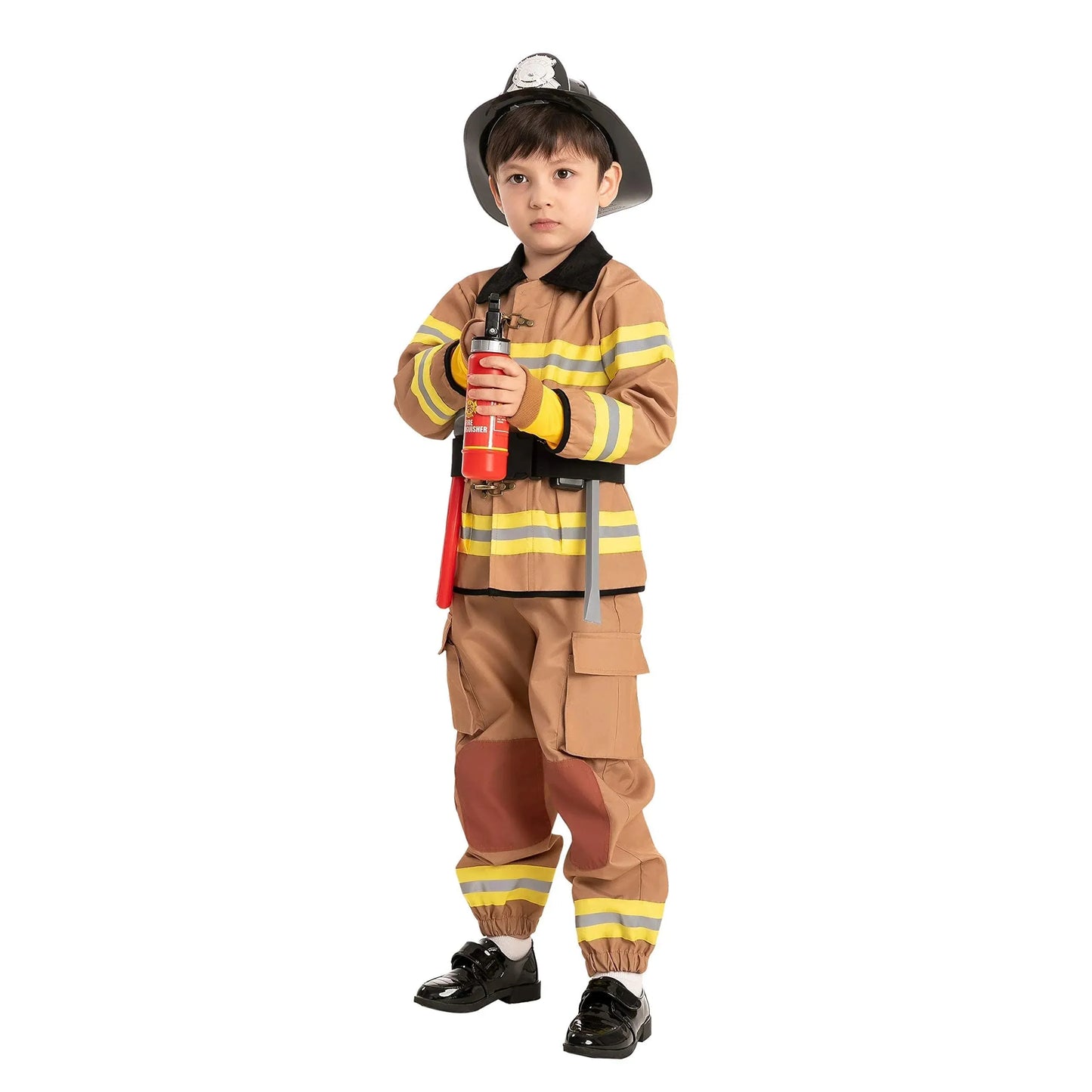 Syncfun Kids Fireman Costume, Firefighter Costume for Toddler Halloween Party Dress Up 3-7 Years