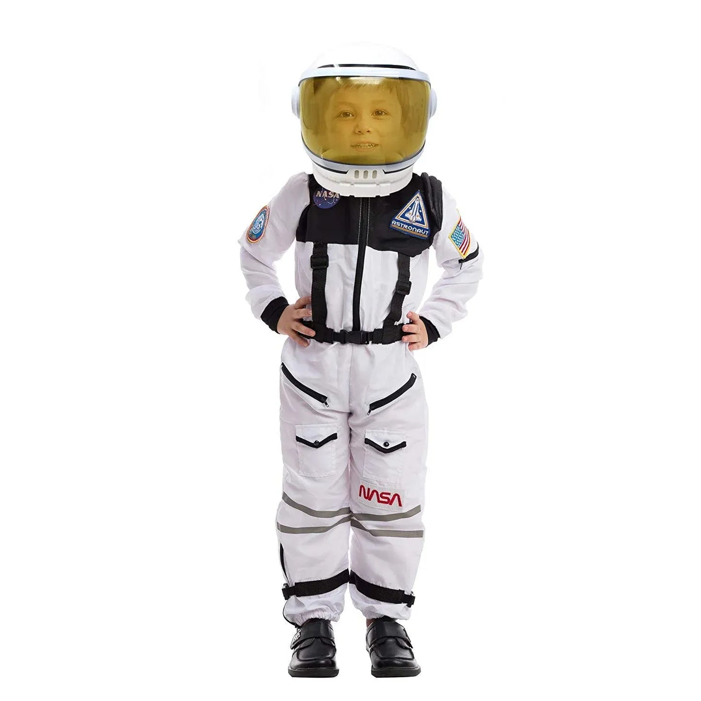 Syncfun Astronaut Costume with Helmet for Kids Toddler Boys Halloween Dress Up Party and Roly Play Cosplay 3-14 Years