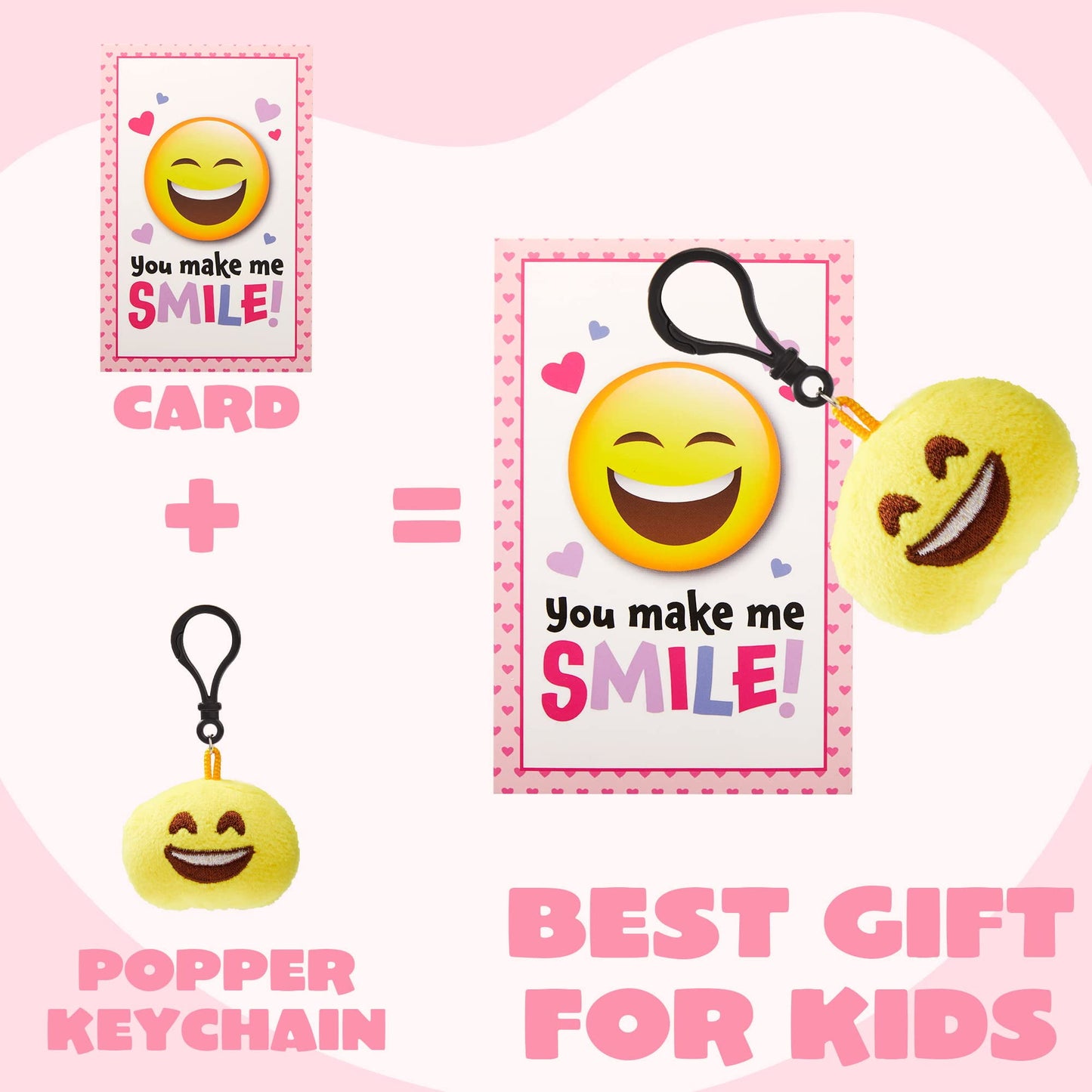 28 Packs Valentines Day Gifts Cards with Plush Key Chain, Valentine School Class Exchange Cards for Kids Girls Boys