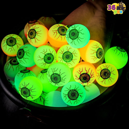 Joyfy 36 Pcs Halloween Bouncy Balls,Glow in The Dark Bouncy Balls Halloween Toys for Kids,for Trick or Treaters,Halloween Goodies,Halloween Party Favors