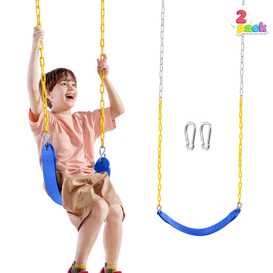 Syncfun 2 Pack Swing Sets For Backyard, Outdoor Swing Set Accessories For Adult, With 66" Heavy Duty Chains For Playground