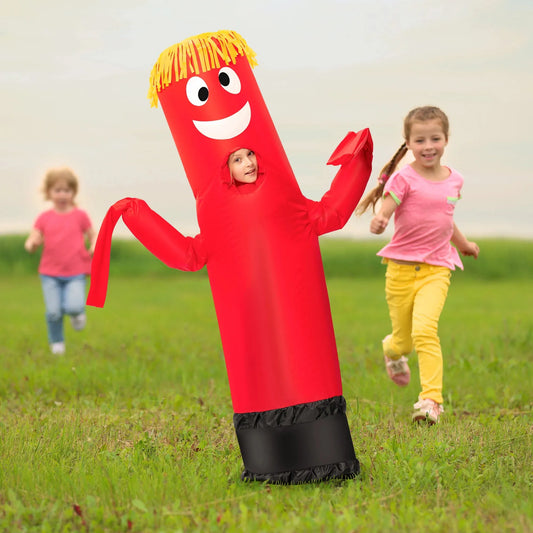 Syncfun Inflatable Tube Dancer Costume for Child, Wacky Waving Inflatable Tube Guy Blow Up Costume Halloween Cosplay