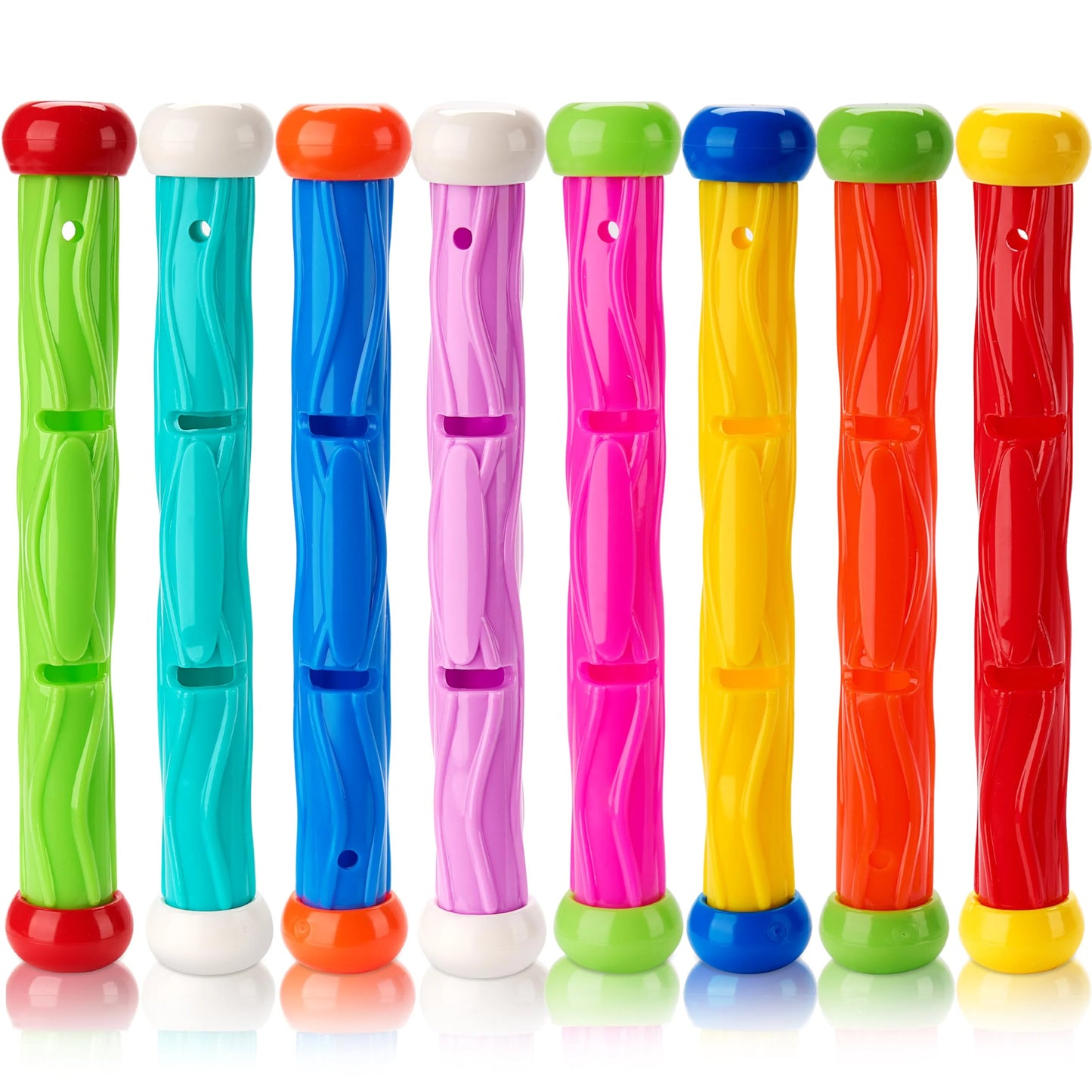 Syncfun Diving Sticks Pool Toys, 8 Pcs Underwater Training Pool Dive Stick for Kids, Colorful Swimming Toy Sinking Throwing Sticks for Kids Gifts Summer Swim Training Water Fun Pool Games(Sticks)