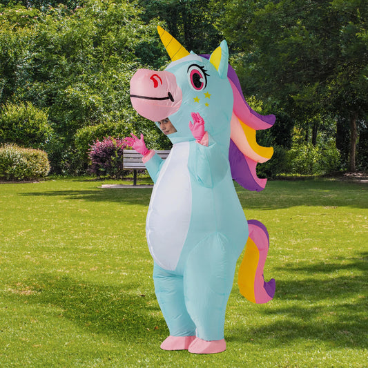 Syncfun Inflatable Costume for Adults,Full Body Blue Unicorn Inflatable Halloween Costume