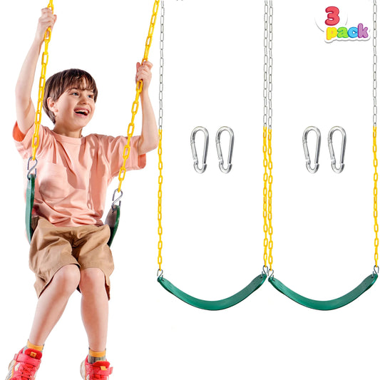 Syncfun 3 Pack Kids Swing Sets, Heavy Duty Swingset Outdoor For Kids, Swing Set Accessories Replacement For Playground, Trees, Backyard