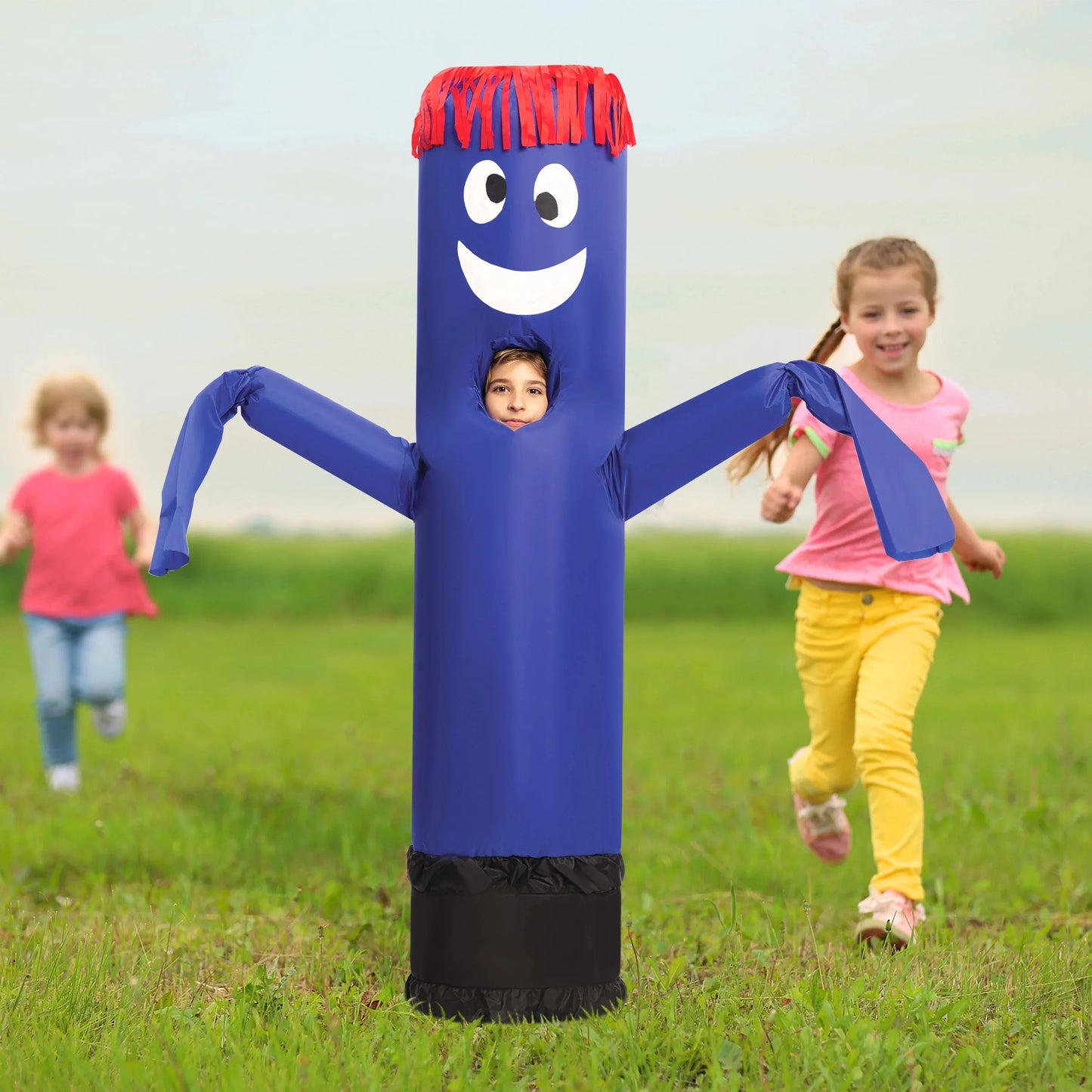 Syncfun Inflatable Halloween Costume for Child, Inflatable Tube waving arms and dancing, Full Body Dress UP (Blue)