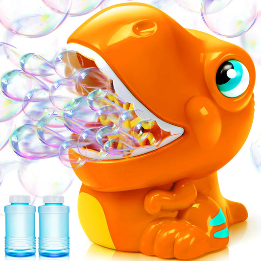 Dinosaur Bubble Machine Automatic Bubble Blower with Refill Solutions, Kids Summer Outdoor Indoor Toy, Dinosaur Party Favor, Kids Birthday Gift