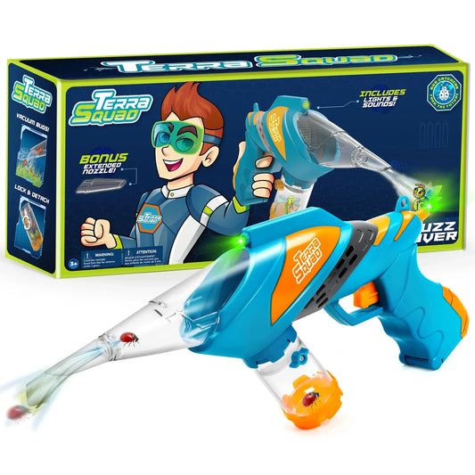 Play-Act Bug Catcher Vacuum & Light Up Critter Habitat Box, Bug Catcher Kit for Kids for Backyard Exploration, Includes Insect Pod with Magnification, Indoor/Outdoor Insect Collecting for Boys/Girls