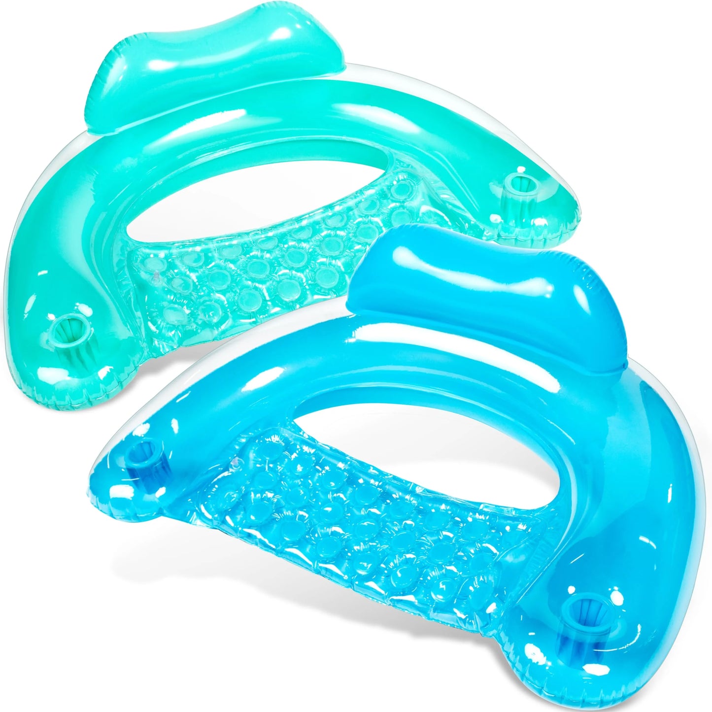 Inflatable Pool Floats for Adults, 2 Packs Pool Chairs with Cup Holders,Blow up Floating Pool Floats Chair,Pool Floaties for Adults Swimming Pool Party Summer Water Fun