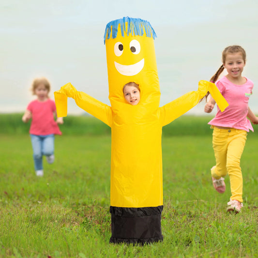 Syncfun Inflatable Halloween Costume for Child, Inflatable Tube waving arms and dancing, Full Body Dress UP (Yellow)