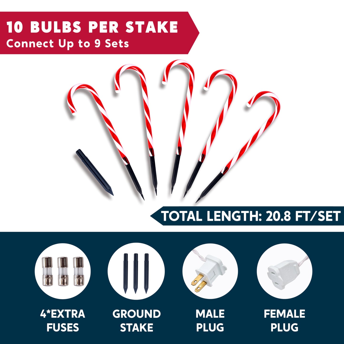 Joyfy 12 Pcs Christmas Candy Cane Lights Outdoor Pathway Lights Christmas Decorations Outdoor,12" Light Up Candy Canes Outdoor Xmas Lights for Outside Porch Yard