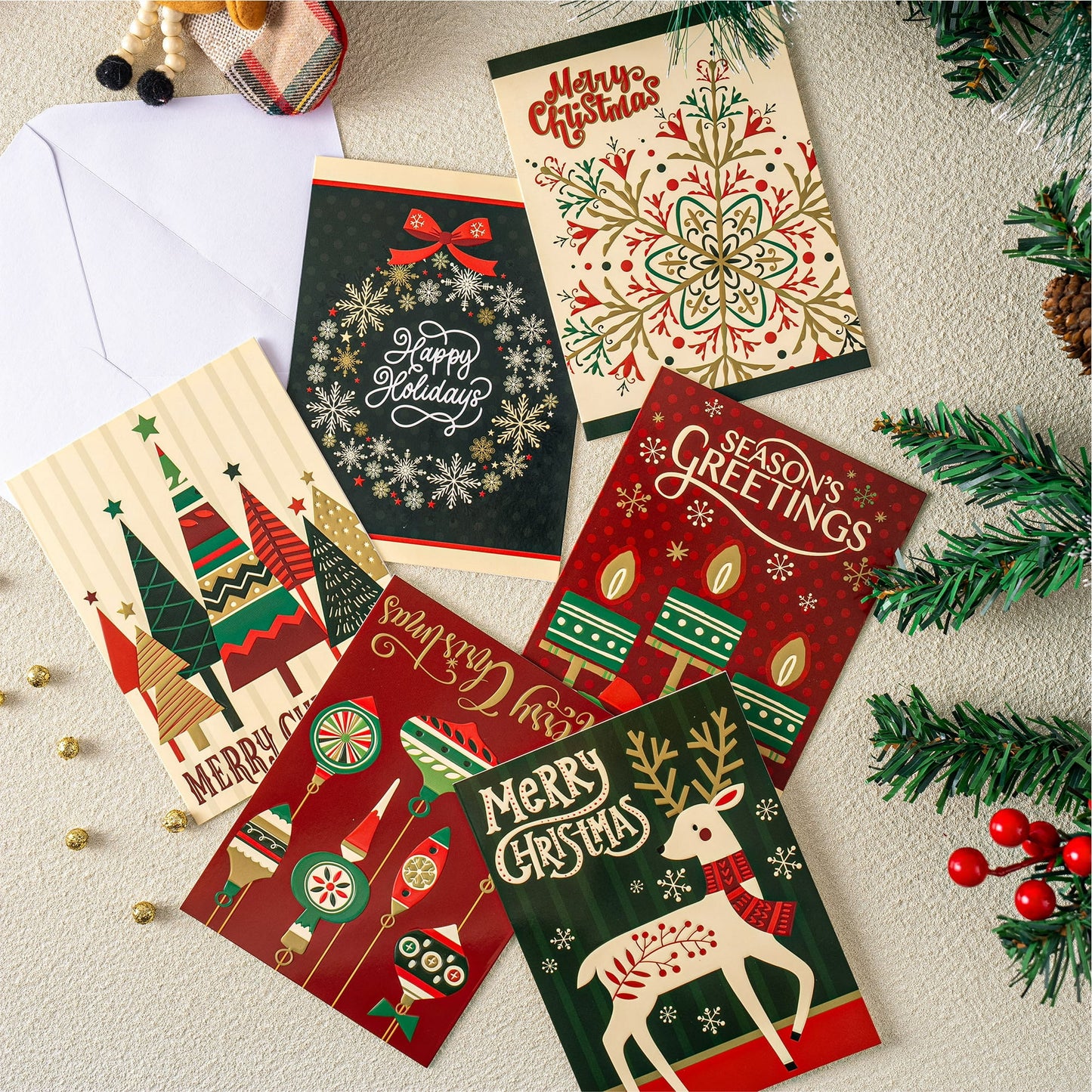 Joyfy 30 Packs Holiday Christmas Greeting Cards with Envelopes 6.25” x 4.6" for Winter Christmas Cards, present Giving, Xmas Gifts Cards