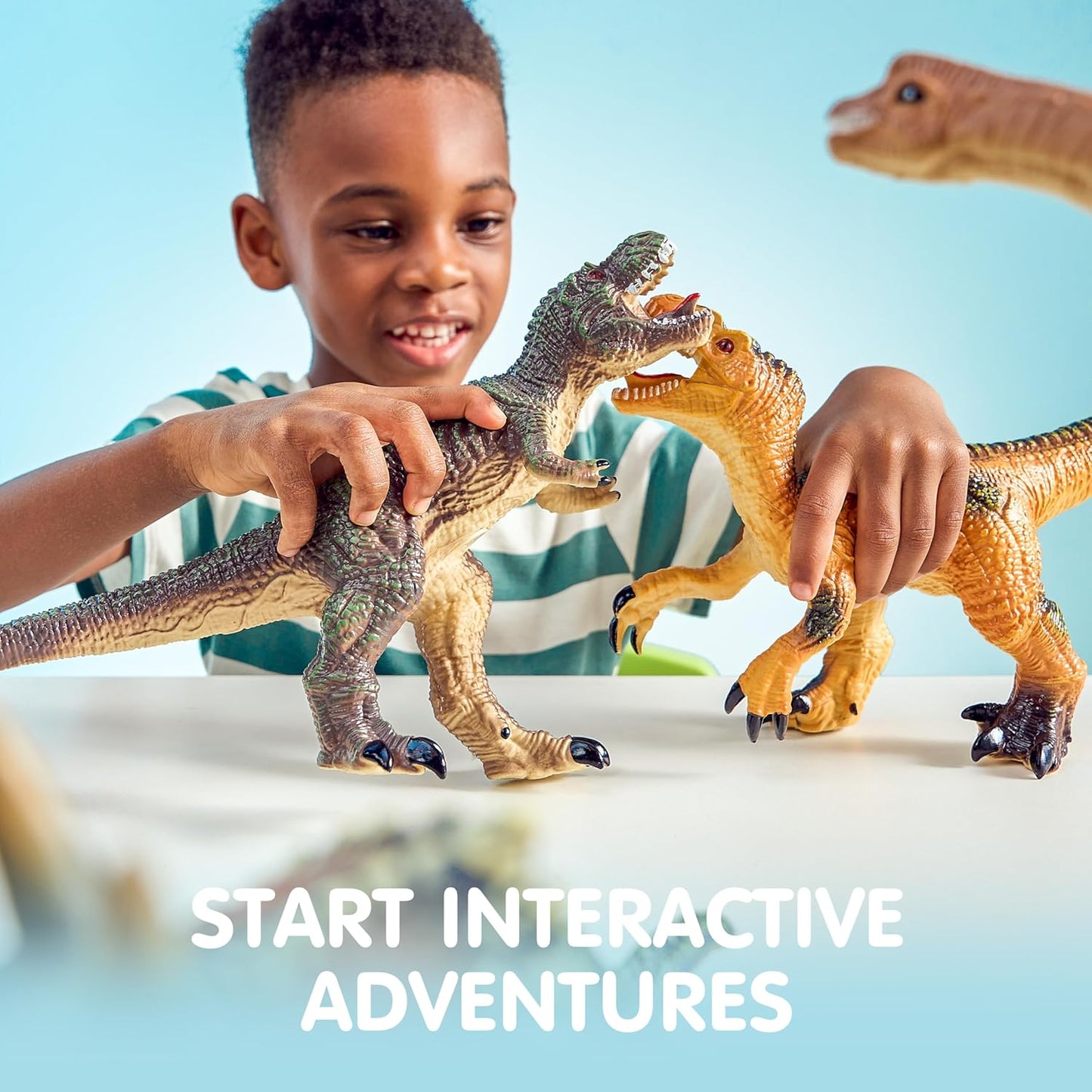 Joyfy Big Dinosaur Toys for Toddlers, 6 Piece Large Soft Dinosaur Figures with an Educational Book, Realistic Jurassic World Toys for Kids Ages 1-5, Jumbo Dinosaur Toys for Boys and Girls Gift