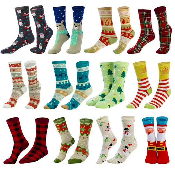 Joyfy 12 Pairs Christmas Socks Women, Plush Crazy Novelty Christmas Socks, Women's Holiday Christmas Socks, Christmas Gifts
