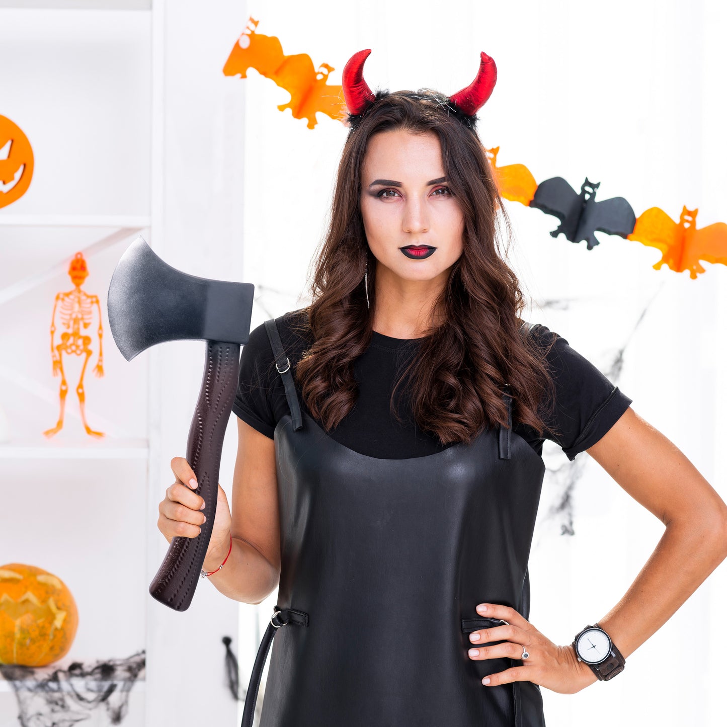 Syncfun 11.6 Inch Halloween Fake Axe Prop,Large Plastic Halloween Prop Lumberjack Costume Accessories Weapons Toy for Costume Cosplay Horror Costumes,Scary Accessories for Kids & Adults