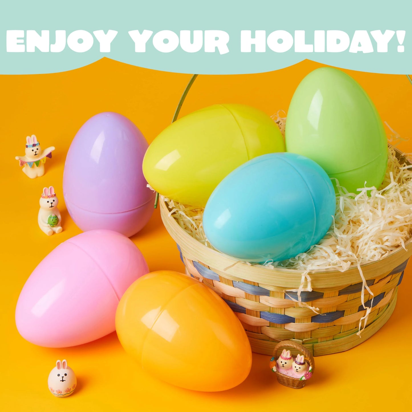 6 Pack Giant Pastel Easter Eggs, 6 Inch Plastic Eggs, Fillabl