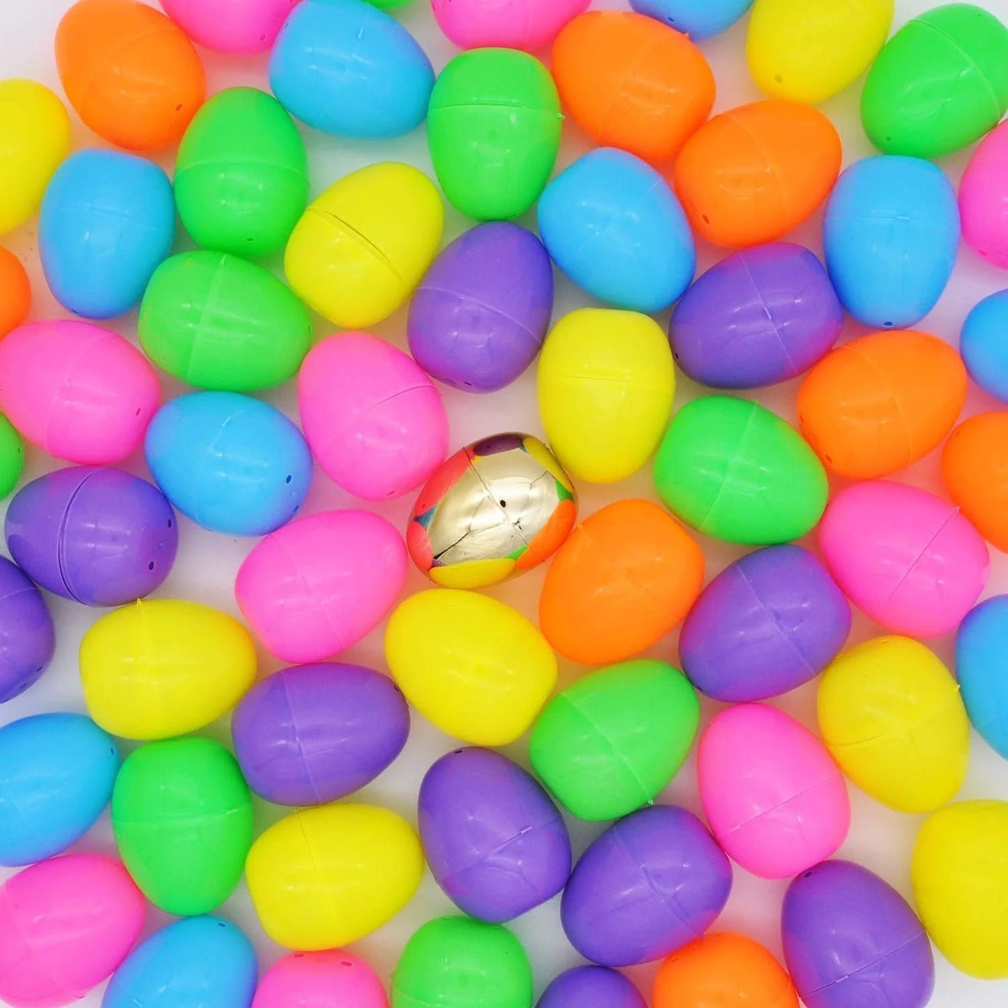 60 Pieces 2.3" Easter Eggs include 1 Golden Egg for Filling Specific Treats, Easter Theme Party Favor, Easter Eggs Hunt, Basket Stuffers Filler, Classroom Prize Supplies