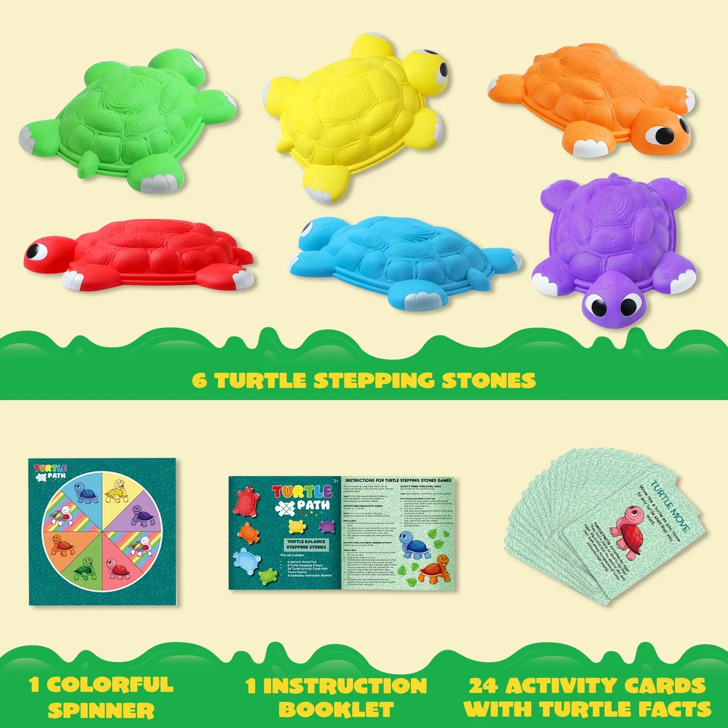 Syncfun 6 Pcs Turtle Balance Stepping Stones For Kids, Outdoor Toys Lawn Games For Toddler Ages 3 4 5