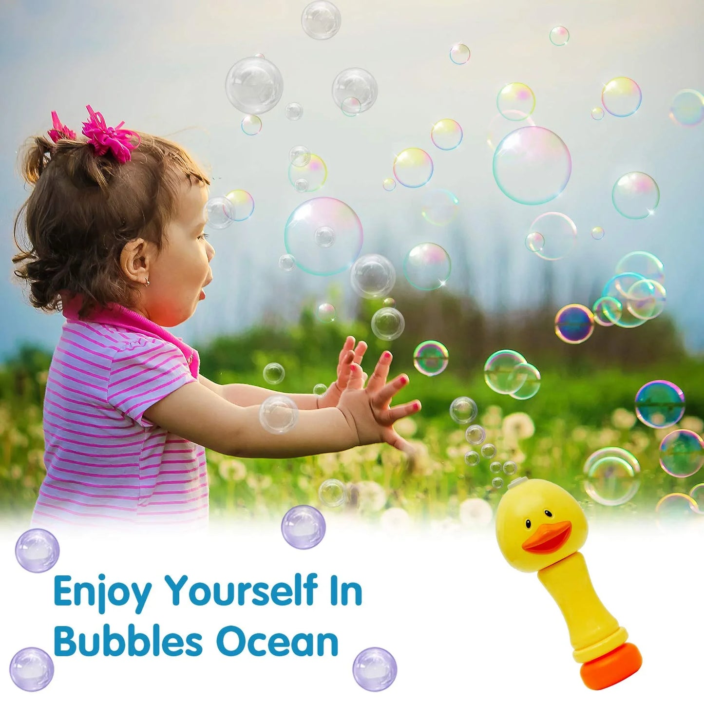 2 Pack Duck Bunny Bubble Blowing Toy for Outdoor Activities, Party, Wedding, Easter Basket Stuffer