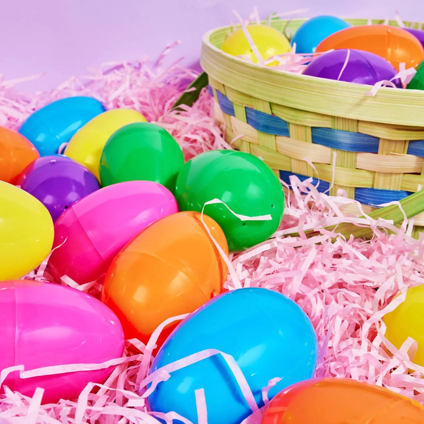 Joyfy 1000 Pcs 3.15" Easter Eggs, Plastic Empty Fillable Easter Eggs Bulk, Colorful Bright Eggs for Easter Hunting, Filling Treats, Party Favor, Basket Stuffers, Classroom Prize Supplies