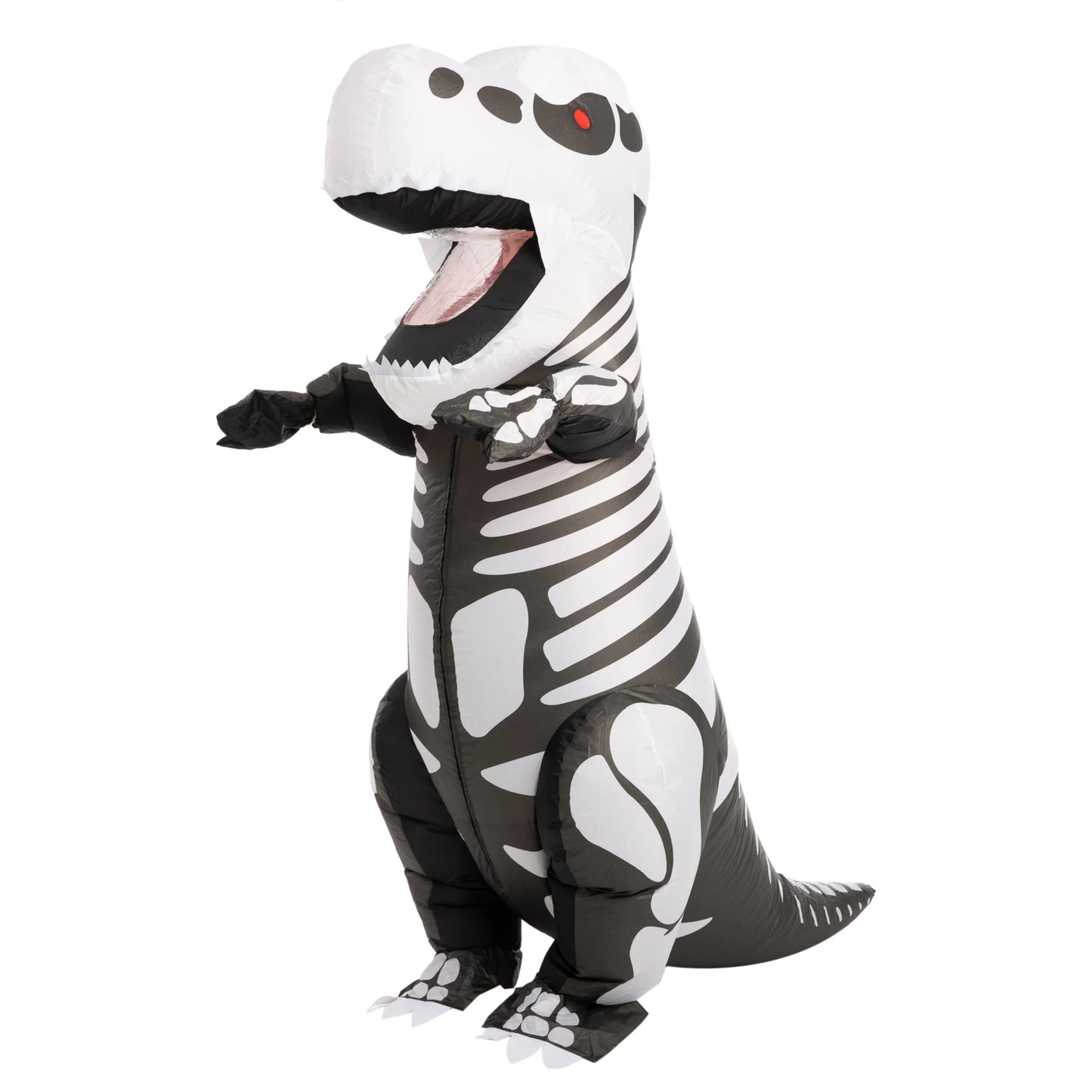 Syncfun Halloween Inflatable Costume for Adults,with Red LED Light Eyes,Air Blow-up Skeleton Dinosaur Dress Up Unisex Cosplay Costume