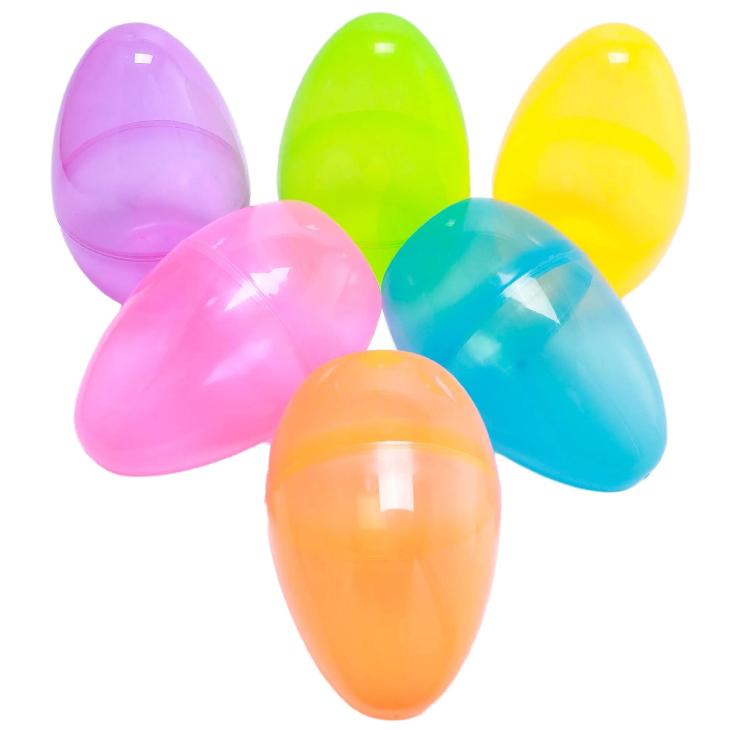6-Piece 10-Inch Giant Easter Eggs Clear and Colorful, Great for Filling Specific Toys