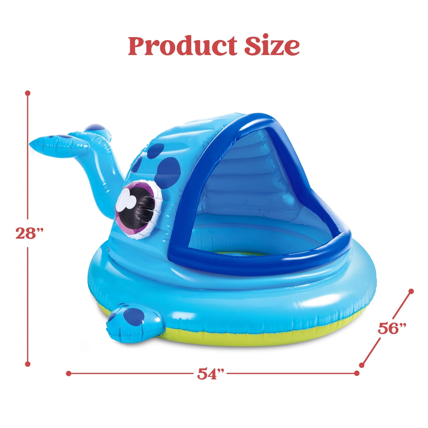 SYNCFUN Inflatable Shade Kiddie Pool for Baby, Whale Baby Pool Tent, Infant Swimming Pool for Kids（54" x 56" x 28"）,Blow Up Toddler Pool for Swim Party Toys Summer Water Beach Fun