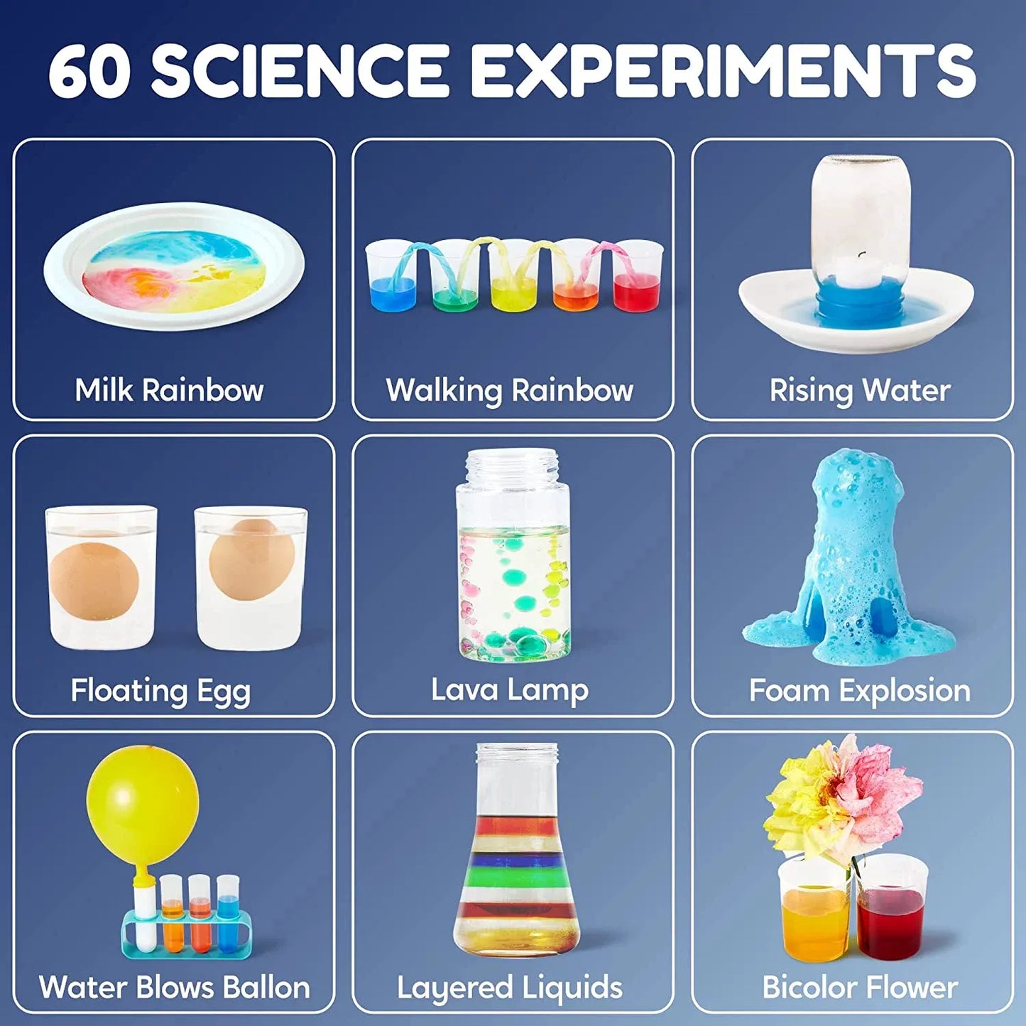 Syncfun 60 Science Kits For Kids Age 8-12 5-7, Experiment Kits With Lab Coat Scientist Costume , birthday Gift For Kids