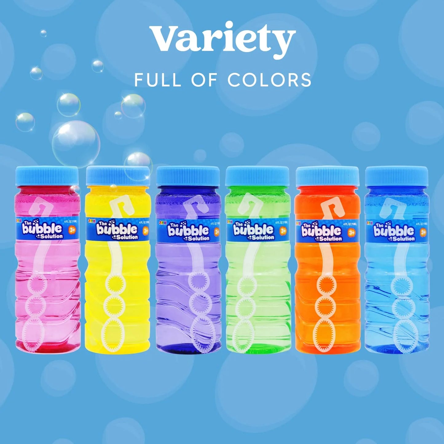 24 Pcs 4oz Blow Bubbles Solution Bubble Bottles with Wand Assortment for Kids, Novelty Summer Toy, Party Favors, Birthday, Outdoor & Indoor Activity