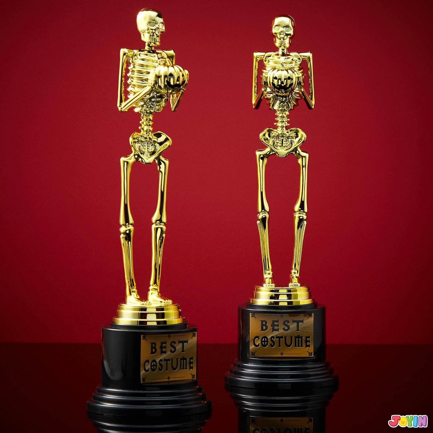 SYNCFUN 2 Pcs Halloween Best Costume Skeleton Trophy for Kids Adults,Halloween Prizes,Halloween Party Games for Kids Adults,Costume Contest Awards
