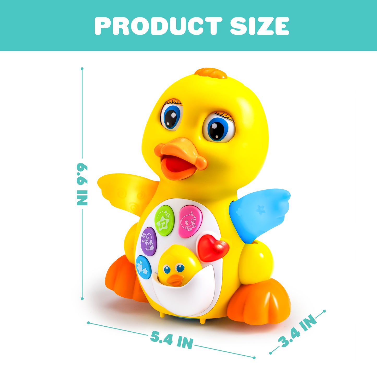 SYNCFUN Musical Toys for Toddlers 1 2 3 Year Old, Dancing Walking Duck Toy with Music and Lights, Learning Toy for Baby Kids