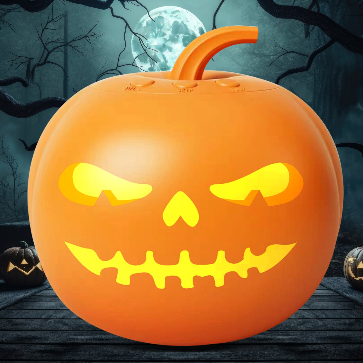 Syncfun 7 Inch Halloween Decorations Talking Pumpkin,Animated Pumpkin Face Expression and Music with Built in Projector & Speaker Plug and Play