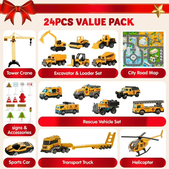 Alloy Construction Engineering Vehicle Advent Calendar