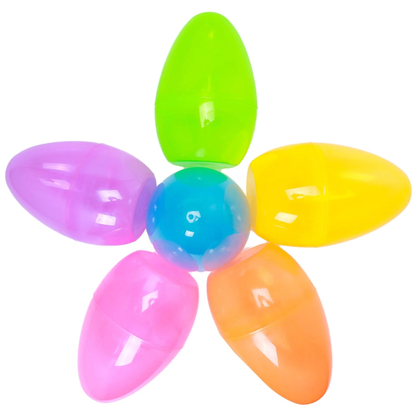 6-Piece 10-Inch Giant Easter Eggs Clear and Colorful, Great for Filling Specific Toys