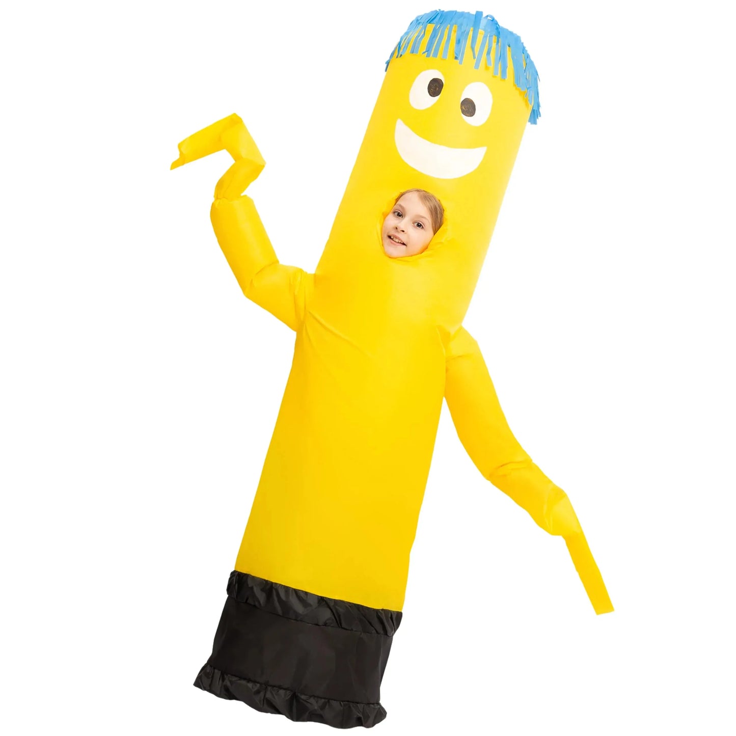 Syncfun Inflatable Halloween Costume for Child, Inflatable Tube waving arms and dancing, Full Body Dress UP (Yellow)