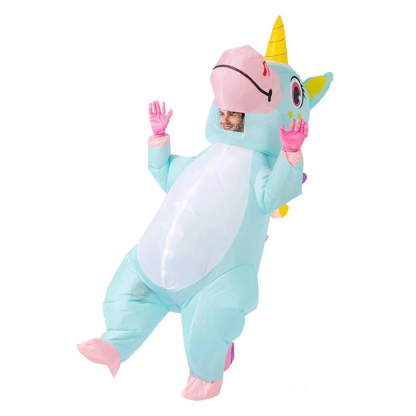 Syncfun Inflatable Costume for Adults,Full Body Blue Unicorn Inflatable Halloween Costume