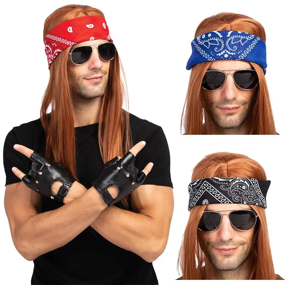 Syncfun Rockstar 90s Rocker Costume Party Cosplay Halloween Costumes for Men Adults