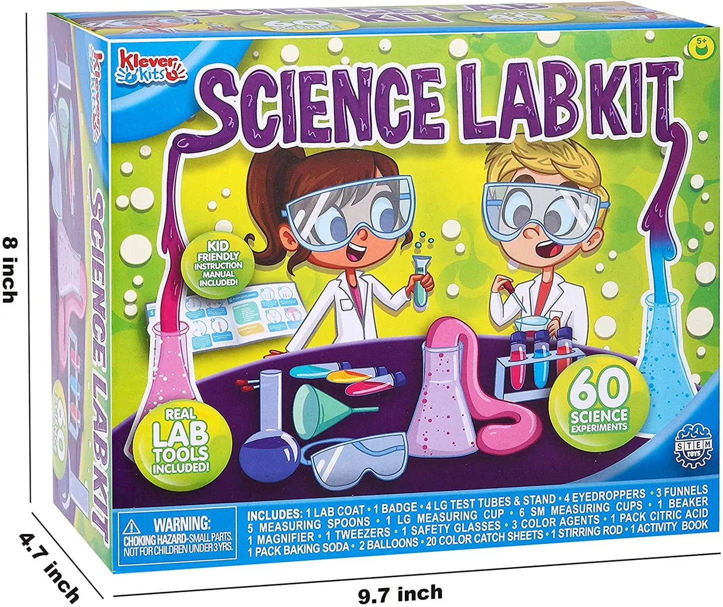 Syncfun 60 Science Kits For Kids Age 8-12 5-7, Experiment Kits With Lab Coat Scientist Costume , birthday Gift For Kids