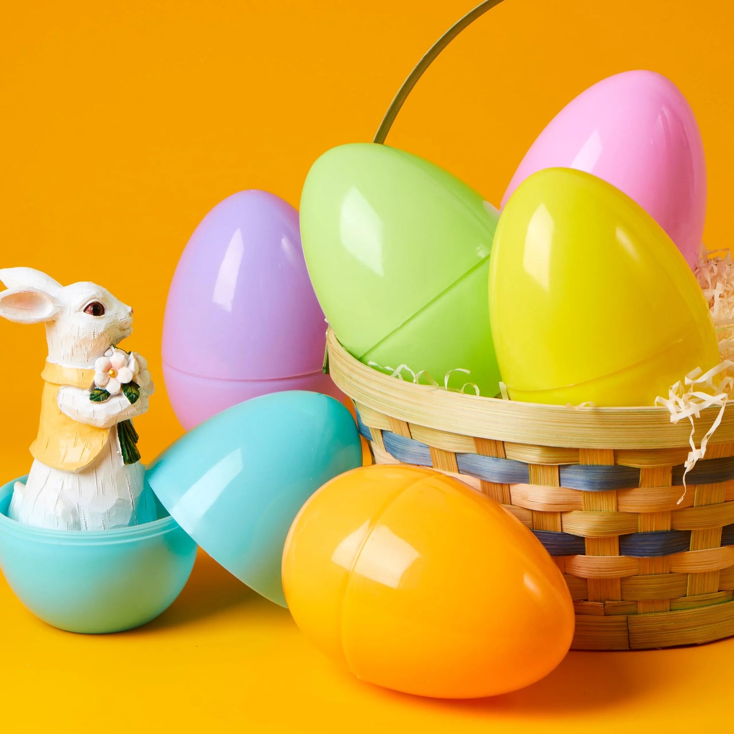 6 Pack Giant Pastel Easter Eggs, 6 Inch Plastic Eggs, Fillabl