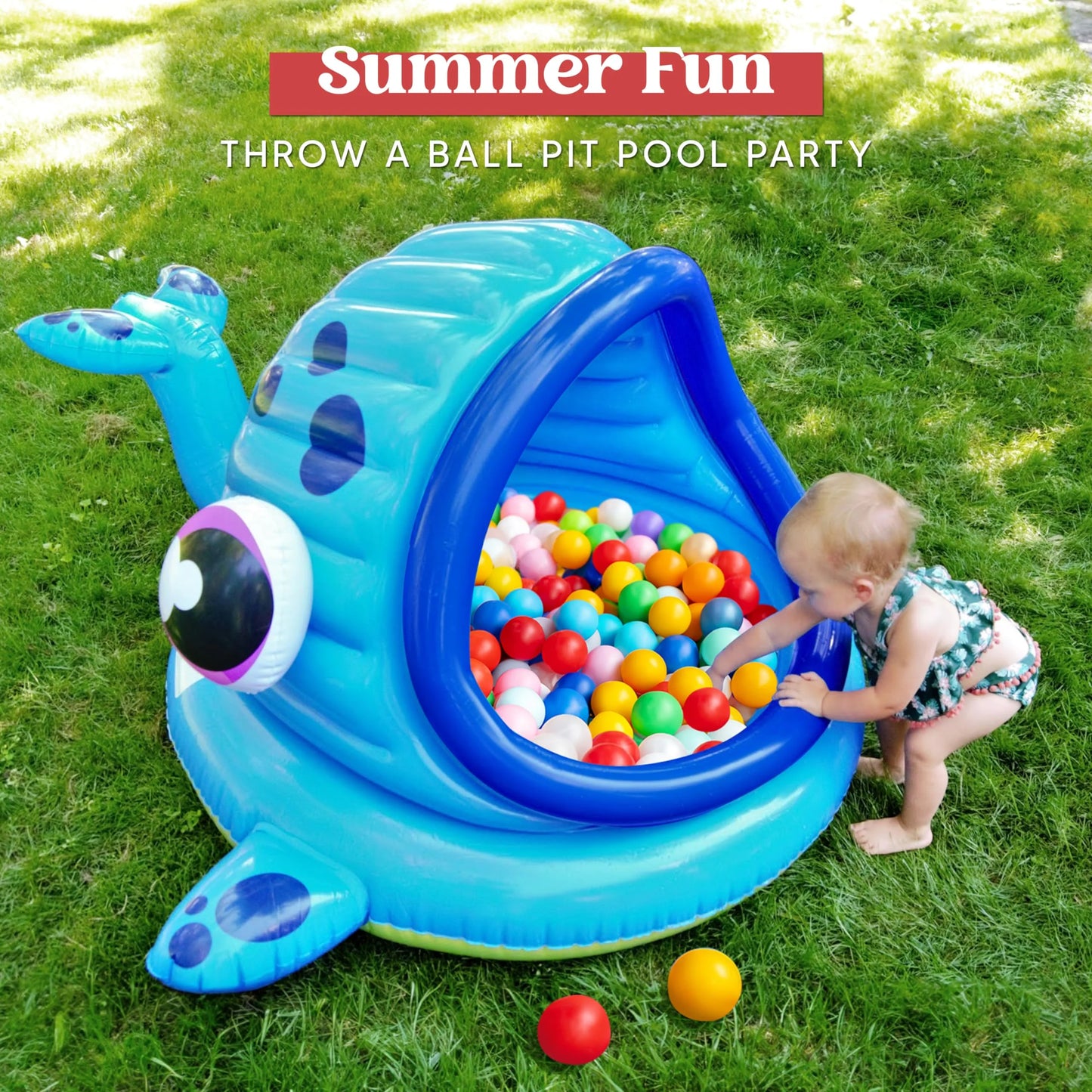 SYNCFUN Inflatable Shade Kiddie Pool for Baby, Whale Baby Pool Tent, Infant Swimming Pool for Kids（54" x 56" x 28"）,Blow Up Toddler Pool for Swim Party Toys Summer Water Beach Fun