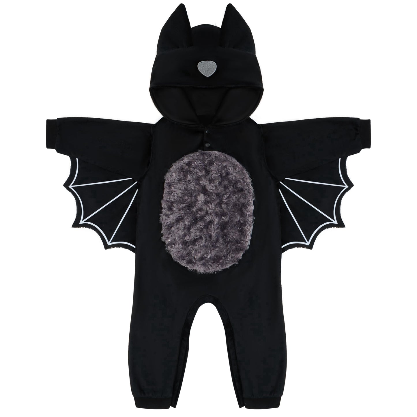 Joyfy Baby Bat Costume Halloween Hooded Jumpsuit with Bat Wings Ears for Infant Boys Girls Trick or Treat Outfit Halloween Dress Up Costume Party