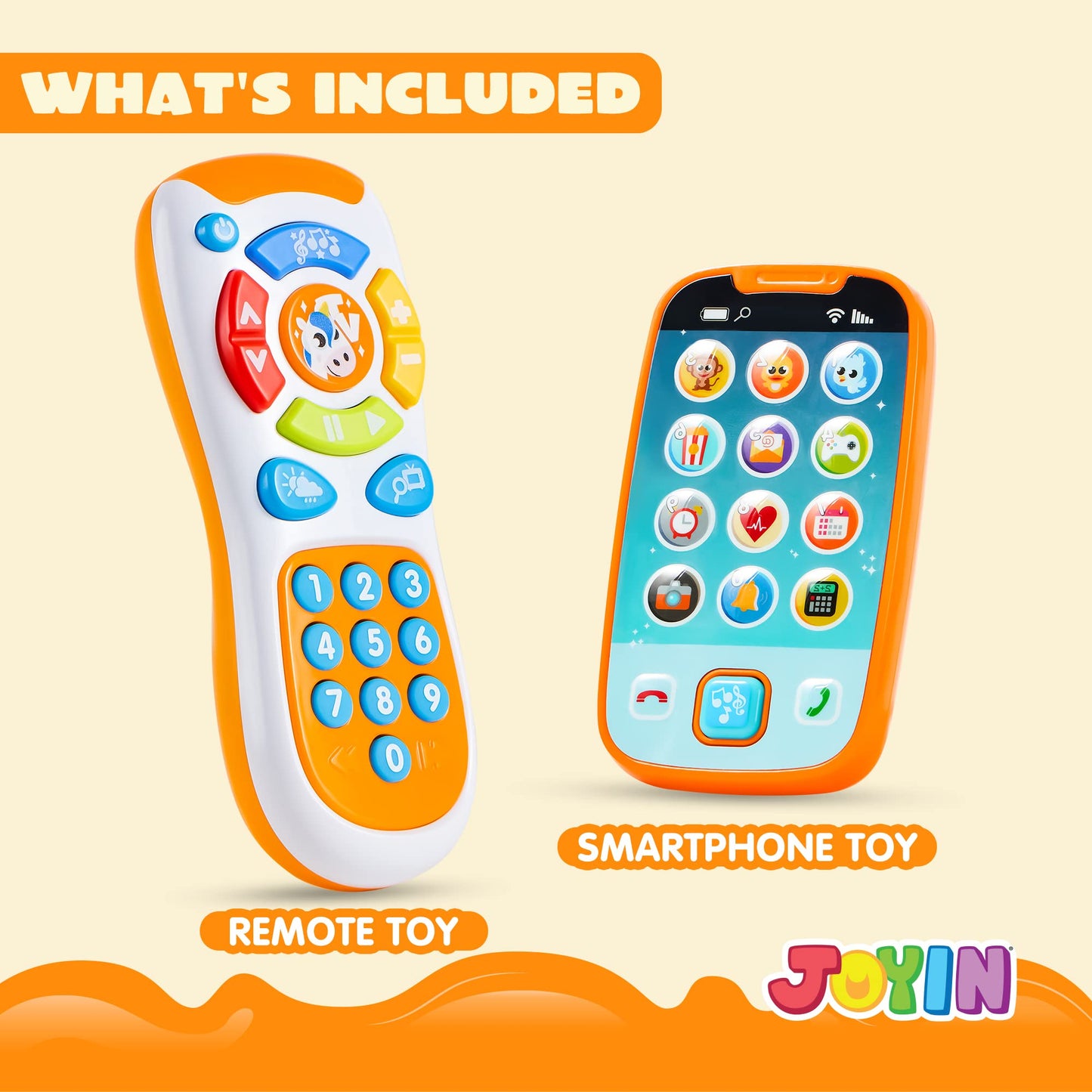 JOYIN Kids Cell Phone, Baby Toy Phone with Music & Remote, Fun Learning Toys for Boys Girls 1 2 3 years old