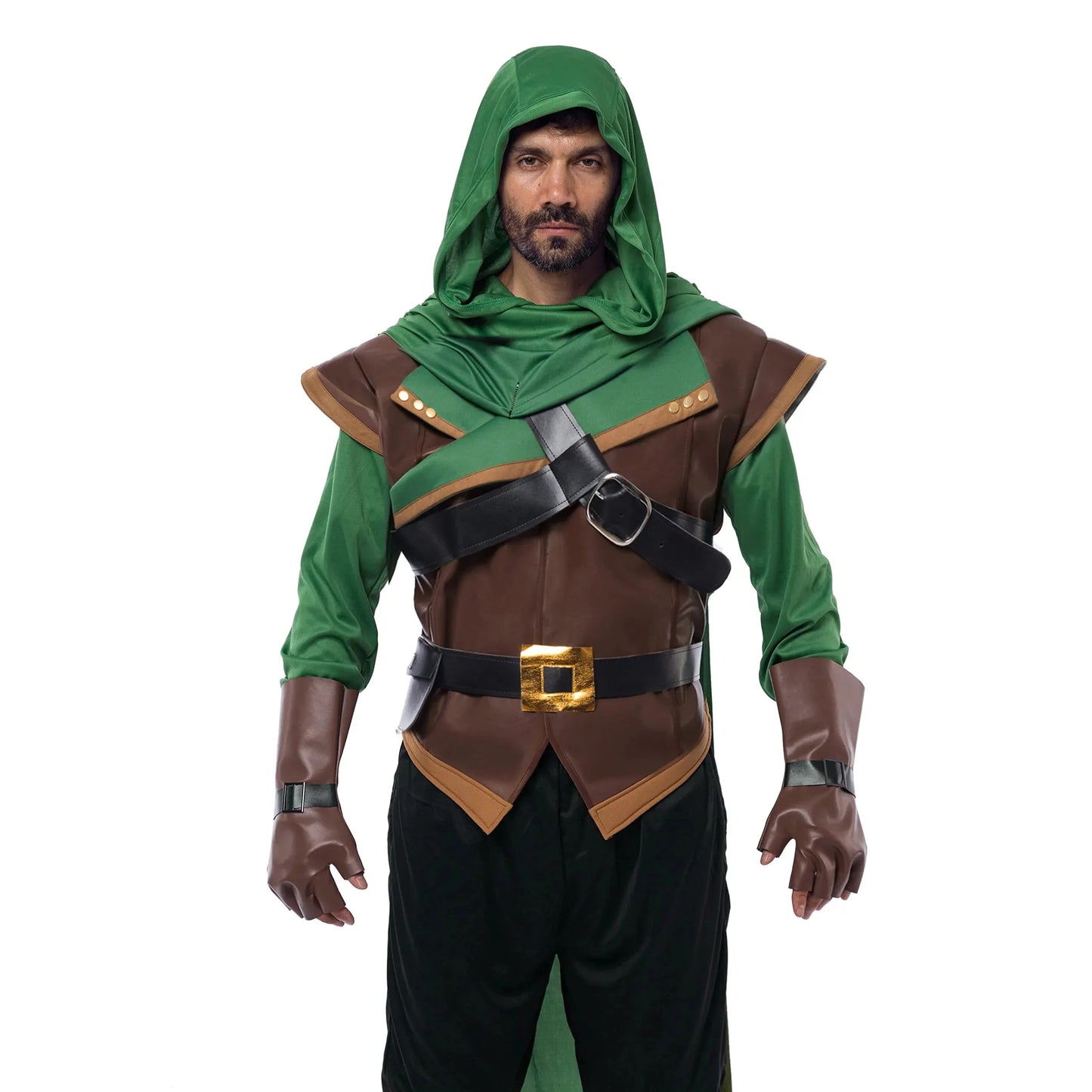 Syncfun Renaissance Robin Hood for Men Costume Set Made of Leather for Halloween Dress Up Party, Large