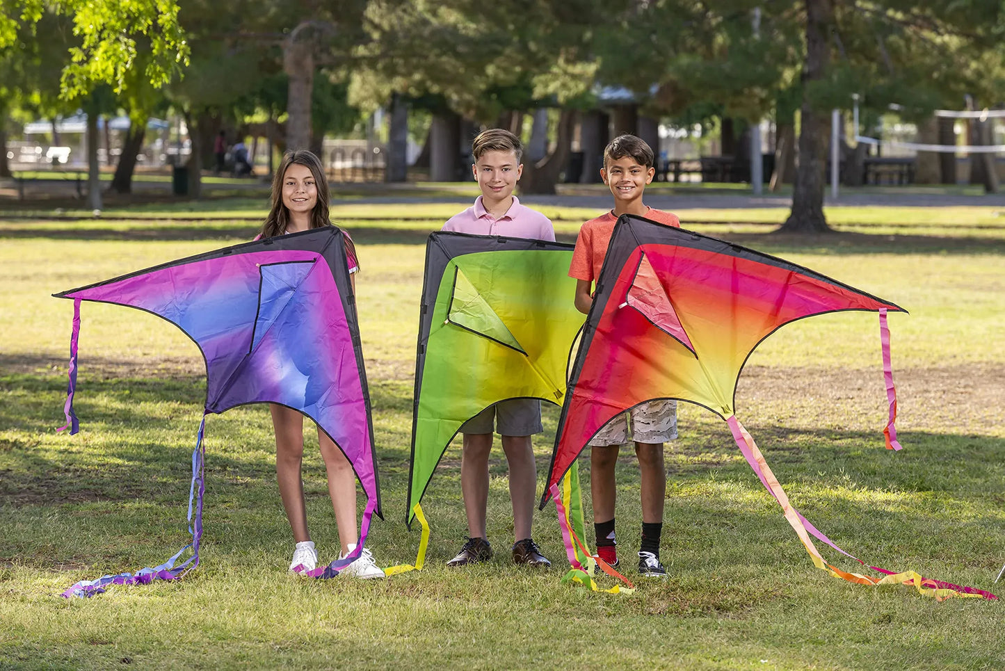 Syncfun 3 Packs Large Delta Kite, Easy to Fly Huge Kites for Kids and Adults with 262.5 ft Kite String, Beach Kite for Outdoor Games and Activities